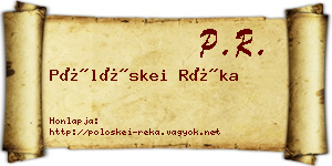 Pölöskei Réka névjegykártya